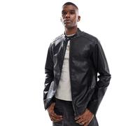 JJ REBEL Jrebcaleb Pu Jacket Noos - Giacca da uomo, colore nero, taglia S, Nero, S