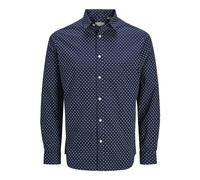 JJ REBEL Jrebgavin AOP Shirt LS, Blu Medievale, M Uomo