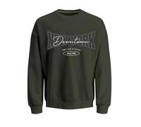 JJ REBEL Jrebnewyork Sweat Crew Neck SN Maglia di Tuta, Verde Combo, S Uomo