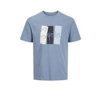 JJ REBEL Jrebnoah Tee SS Crew Neck, Windward Blue, L Uomo