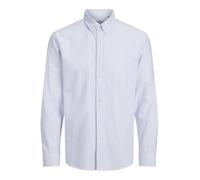 JJ REBEL Jreboscar-Maglietta LS Noos Camicia, Infinity/Strisce: Bianco, L Uomo