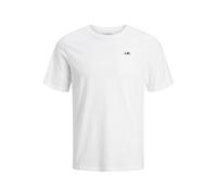 JJ REBEL Jrebrebel Logo Tee SS Crew Neck Noos T-Shirt, Bianco, S Uomo
