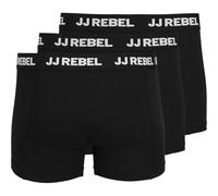 JJ REBEL Jrebrebel Logo Trunks 3 Pack Noos Boxer a Pantaloncino, Nero (Black), L (Pacco da 3) Uomo