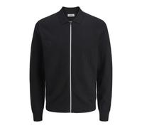JJ rebel Knit Full Jrebcallum-Polo con Zip Intera, Nero, XL Uomo