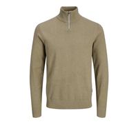 JJ REBEL Knit Half Jrebcallum-Maglia a Mezza Zip, Crockery, L Uomo