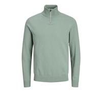 JJ REBEL Knit Half Jrebcallum-Maglia a Mezza Zip, Iceberg Green, L Uomo