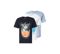 JJ Rebel Maglietta 'JREBBAS' navy / blu chiaro / bianco Uomo JJ Rebel M navy / blu chiaro / bianco