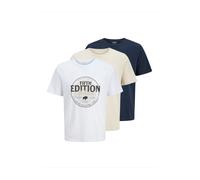 JJ Rebel Maglietta 'JREBLASSE' beige / navy / bianco Uomo JJ Rebel L beige / navy / bianco