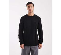 JJ Rebel - Maglione lavorato a trecce nero XS