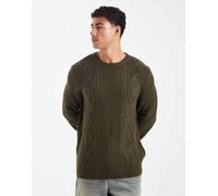 JJ Rebel - Maglione lavorato a trecce verde S