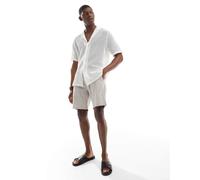 JJ Rebel - Pantaloncini in lino beige-Nero XS