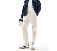 JJ Rebel - Pantaloni beige in misto lino con coulisse-Neutro 2XL