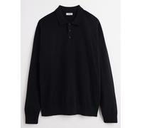 JJ Rebel - Polo a maniche lunghe in maglia nera-Nero S