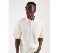 JJ Rebel - Polo in maglia a coste bianco sporco M
