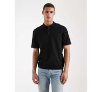 JJ REBEL Knit Jrebcallum-Polo a Maglia SS, Nero, L Uomo