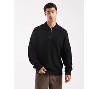 JJ Rebel - Polo in maglia nera oversize-Nero XS