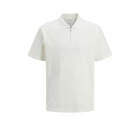 JJ Rebel - Polo color crema testurizzata con zip corta-Bianco S