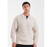 JJ Rebel - Polo oversize in maglia beige-Neutro XL