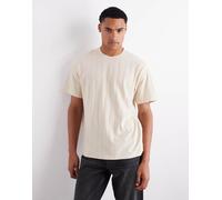 JJ Rebel - T-shirt oversize color crema testurizzata a righe-Bianco XS