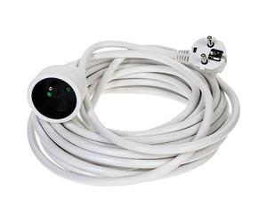 JJA 110040-Prolunga con messa a terra, 10 m, colore: bianco