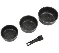 5five - 3 casseruole in alluminio con manici estraibili da 16 18 20 cm