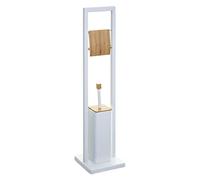 jja Spazzola WC e svolgitore Natureo Bianco Metallo e Bambù