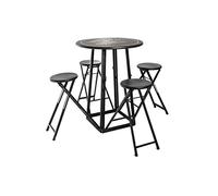 JJA TAVOLO /4 SEDIE EXT D77.5, FERRO NERO, CM