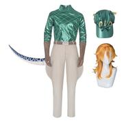 JJBA Diego Brando - Parrucca da uomo, stile retrò | Coda di dinosauro, cappello, guanti costume per Halloween e carnevale