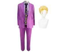 JJBA Kira Yoshikage, costume per cosplay, con parrucca, anime Kira Yoshikage, costume di Halloween, killer, regina, fumetto, costume da carnevale