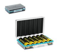 JJC 18650 Custodia rigida per batteria, antiurto e resistente all'acqua, portatile, per 6 batterie 18650