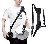 JJC Arac Swiss - Tracolla per fotocamera a sgancio rapido, con attacco di sicurezza, in neoprene, antiscivolo, per fotocamera Canon Nikon Sony Olympus Pentax DSLR SLR