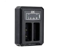 JJC - Caricatore doppio USB con cavo USB integrato per Olympus BLS-1/BLS-5/BLS-50 e JJC B-BLS5