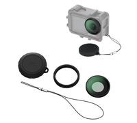 JJC Copertura protettiva per obiettivo in vetro compatibile con DJI Osmo Action 5 Pro Action 4, filtro UV multi rivestito con tappo in silicone e anello protettivo, sostituisce il copriobiettivo