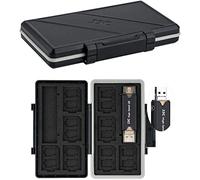 JJC - Custodia impermeabile per schede di memoria con lettore di schede USB 3.0 per 16 Micro SD SDXC SDHC + 8 SD SDXC SDHC