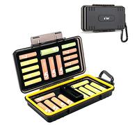 JJC Custodia per batterie a prova di umidità, per 14 batterie AAA + 10 batterie ricaricabili AA o 14500, con tester per batterie