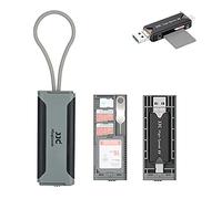 JJC Set di custodia per scheda di memoria da viaggio con lettore di schede USB 3.0 e strumento di rimozione della scheda in slot per SD x1 + TF/MSD x2 + Nano SIM x1, custodia per il schede SD - grigio