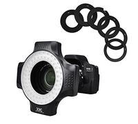 JJC Flash LED macro ad anello con 60 luci LED ad alta intensità, diffusore flash per obiettivo fotocamera Canon Sony Nikon Olympus Fuji DSLR, 6 anelli adattatore connettore obiettivo - 49 mm fino a 67