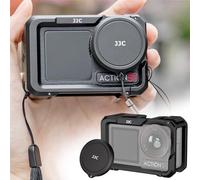 JJC Gabbia metallica per DJI Osmo Action 5 4 3 Xtra Edge Pro, con cordino per copriobiettivo