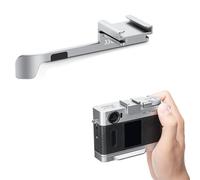 JJC Impugnatura in lega di alluminio Hot Shoe Mount Up Grip per Fujifilm X Half DSLR maniglia per fotocamera, protezione calda per scarpe, design extra freddo per montaggio scarpe - argento