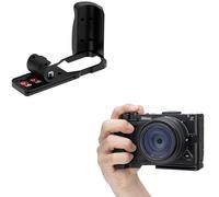 JJC Impugnatura in metallo a forma di L compatibile con Nikon ZR, sgancio rapido per tipo Arca, foro da 1/4"-20, texture con impugnatura in silicone, piastra in silicone MicroSD integrata, slot per
