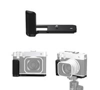 JJC Impugnatura in metallo per fotocamera digitale Fujifilm GFX100RF, manico GFX 100RF con piastra a sgancio rapido Arca in lega di alluminio, staffa a L, impugnatura in silicone migliorata, nero