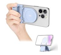 JJC Impugnatura magnetica per cellulare con telecomando Bluetooth per iPhone Air 17 16 15 14 13 e smartphone Android, supporto per telefono cellulare e treppiede, adattatore blu