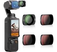 JJC Kit di 4 filtri magnetici ND e CPL compatibili con DJI OSMO Pocket 3, CPL ND16 ND64 ND256 filtri polarizzanti a densità neutra con salvietta, multi-rivestimento/HD vetro ottico/compatibile con