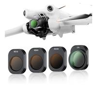 JJC Kit di filtri ND e CPL compatibile con DJI Mini 4 Pro, confezione da 4 filtri polarizzanti a densità neutra CPL ND16 ND64 ND256 con salvietta, compatibile con accessori per lenti drone DJI Mini 4