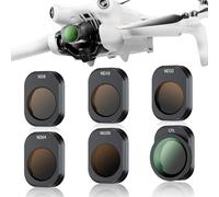 JJC Kit di filtri ND e CPL compatibile con DJI Mini 4 Pro, confezione da 6 filtri polarizzanti a densità neutra CPL ND8 ND16 ND32 ND64 ND256 con salvietta, compatibile con DJI Mini 4 Pro Drone Lens