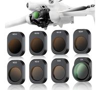 JJC Kit di filtri ND e CPL compatibile con DJI Mini 4 Pro, confezione da 8 filtri polarizzanti a densità neutra CPL ND8 ND16 ND32 ND64 ND128 ND256 ND512, compatibili con accessori per lenti drone DJI