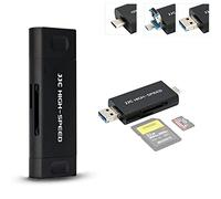 JJC Lettore di schede SD in metallo, USB 3.1 Micro USB 2.0 tipo C 3.1, facile lettore di schede USB OTG, adattatore per UHS-II, UHS-I, SD, SDHC, SDXC, Micro SD, Micro SDHC, Micro SDXC, schede di