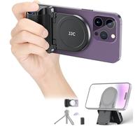 JJC Magsafe - Impugnatura magnetica per telefono con telecomando Bluetooth, impugnatura per fotocamera e smartphone iPhone, Android, supporto per telefono da scrivania e treppiede, colore nero
