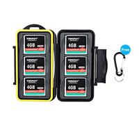 JJC memory card custodia impermeabilità porta schede di memoria per 6 Compact Flash CF con moschettone