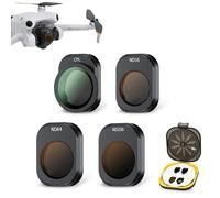 JJC Mini 4 Pro ND Filter Kit, confezione da 4 (ND16 ND64 ND256 CPL) Filtro polarizzatore a densità neutra compatibile con DJI Mini 4 Pro Drone Lens Accessori, 26 strati multistrato e telaio in